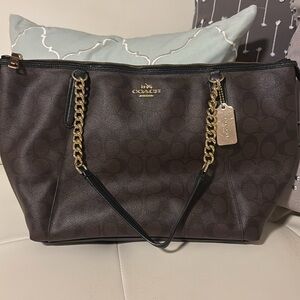 Coach Brown Signature Tote Bag